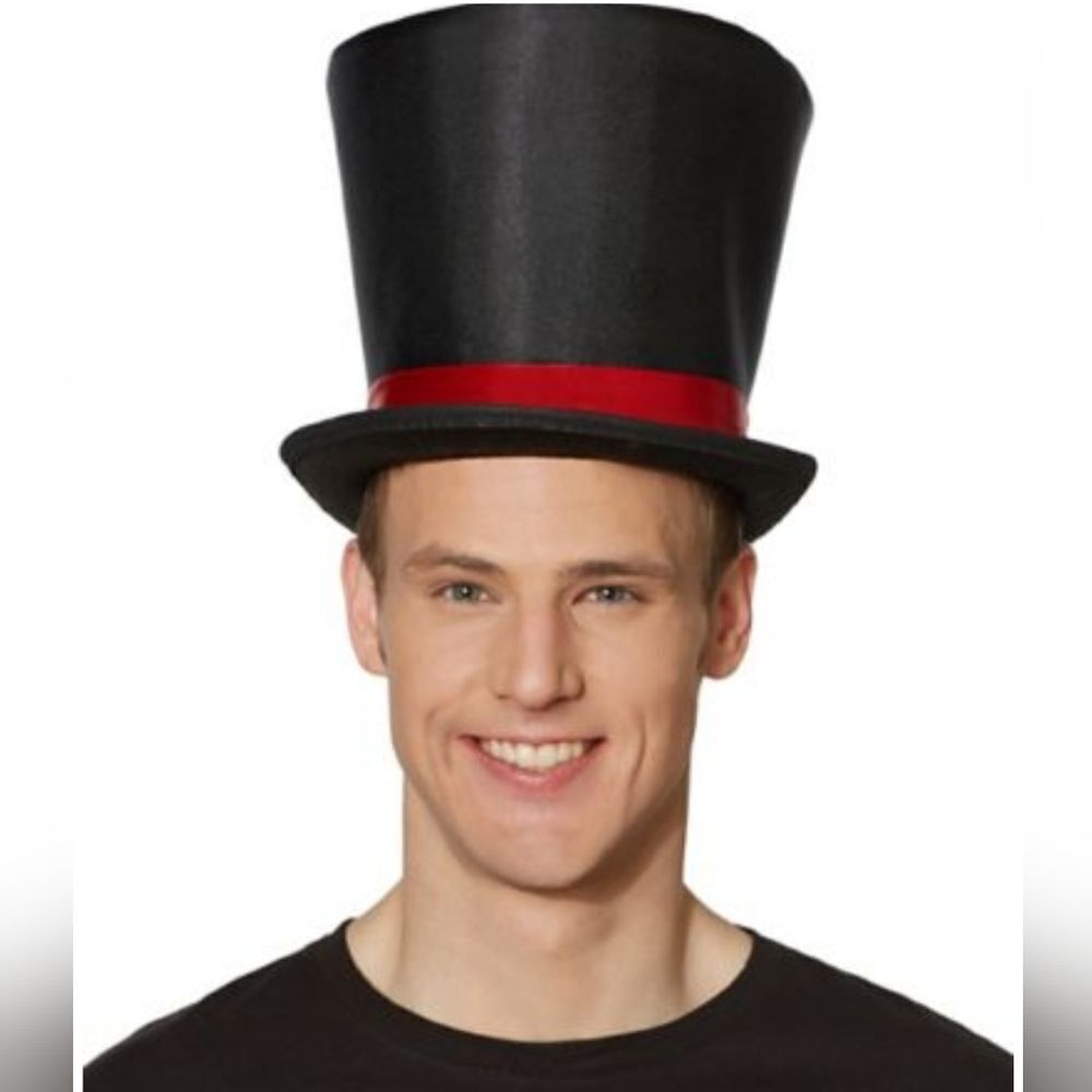 🔹️NWT Black & Red Tall Top Hat
